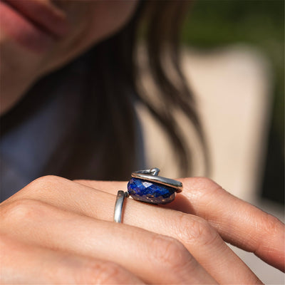 Fantazyjny Pierścionek Lapis Lazuli