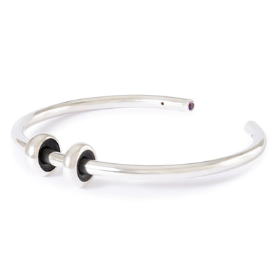 Bransoletka Bangle Moc Ametystu z 2 x Srebrnymi Spacerami