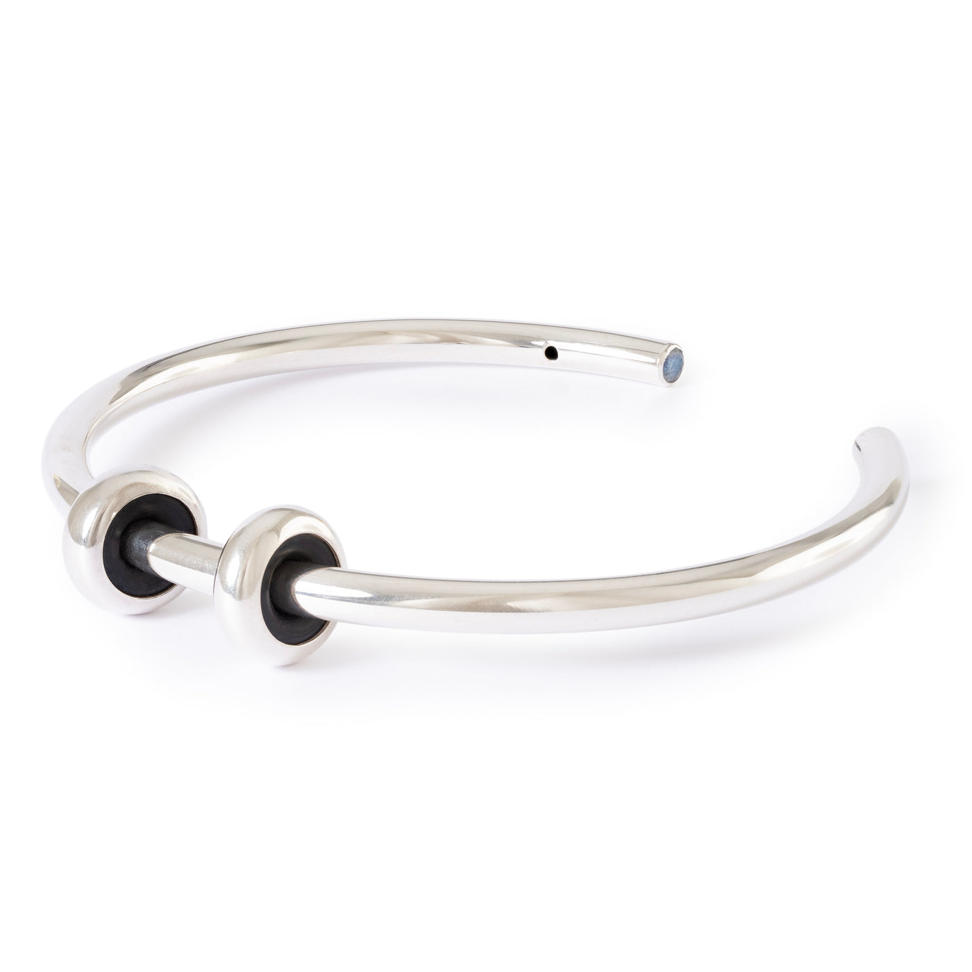 Bransoletka Bangle Moc Labradorytu z 2 x Srebrnymi Spacerami