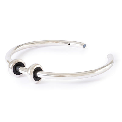 Bransoletka Bangle Moc Labradorytu z 2 x Srebrnymi Spacerami