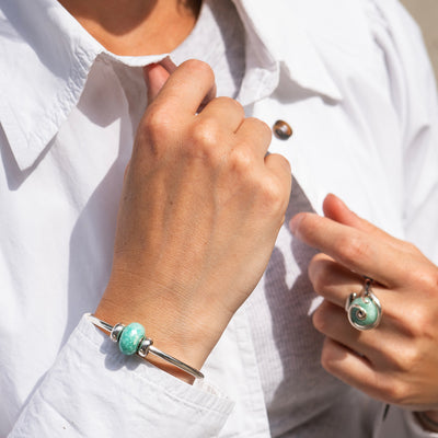 Bransoletka Bangle Moc Amazonitu